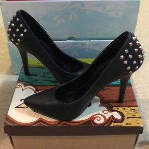 Black studded heels